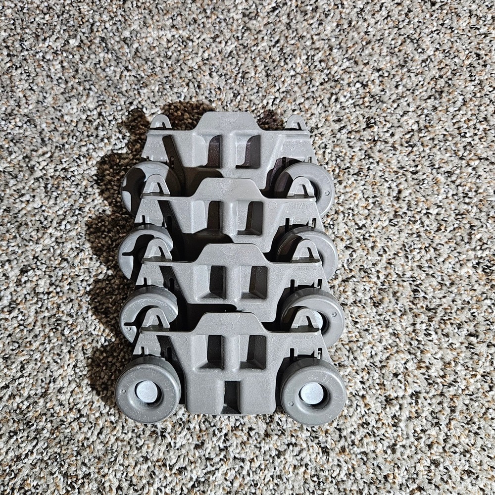 Whirlpool Dishwasher Lower Rack Roller Wheels Brackets 4 Pack W10195418 Grey